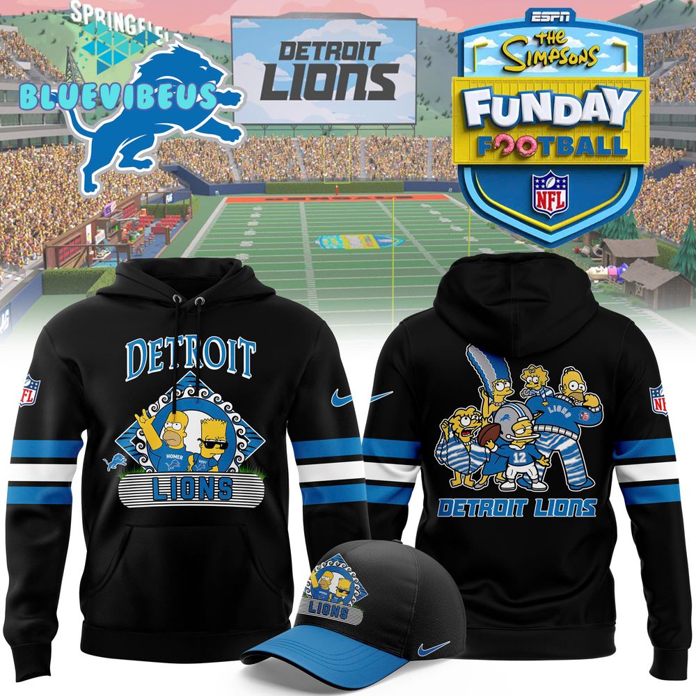 Detroit Lions NFL 2024 Simpson Funday Football Nike Hoodie, Cap