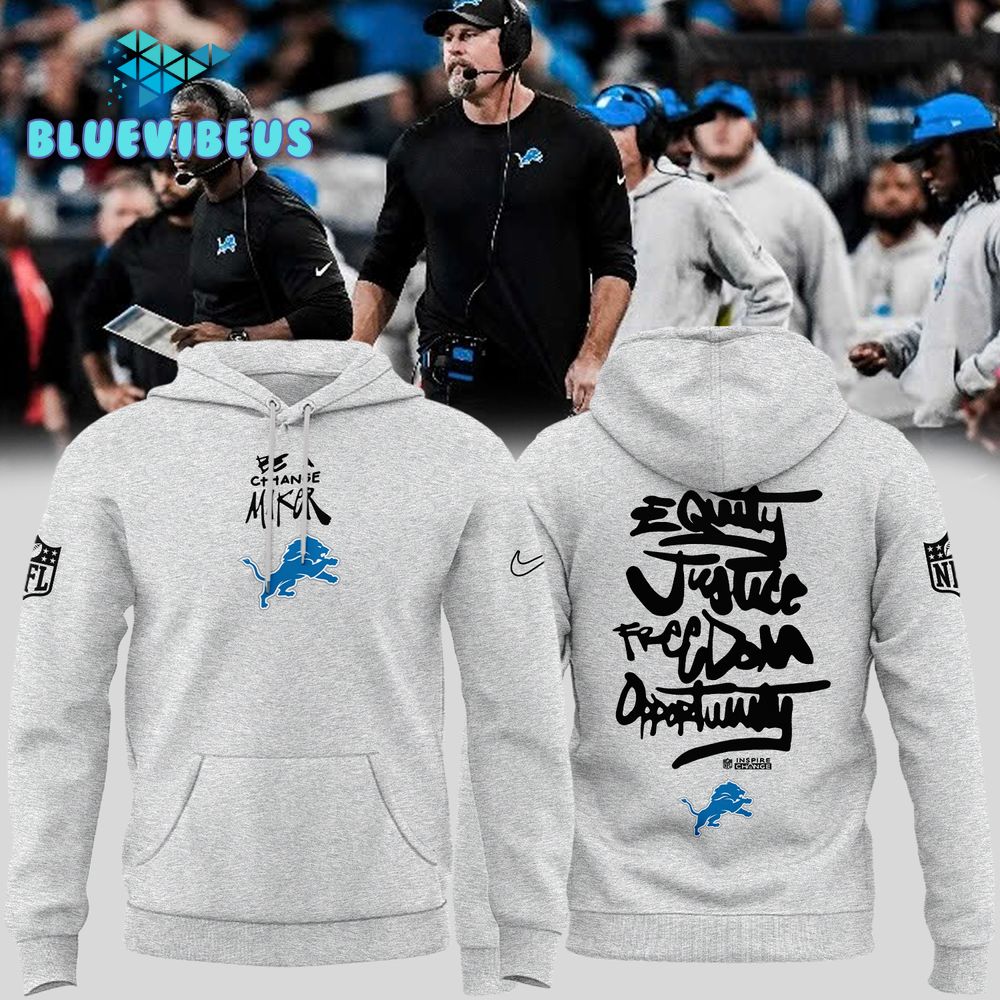 Detroit Lions NFL Be A Change Maker Gray Hoodie