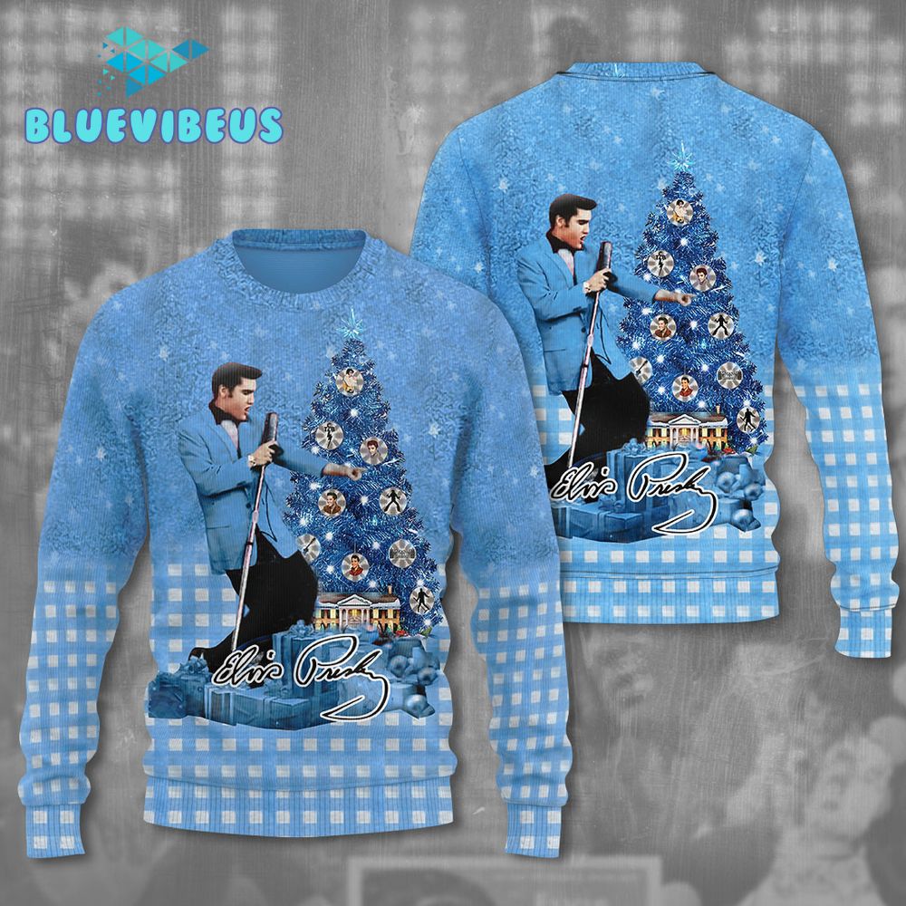 Detroit Lions x Lamar Mustard Light Blue Christmas Sweater