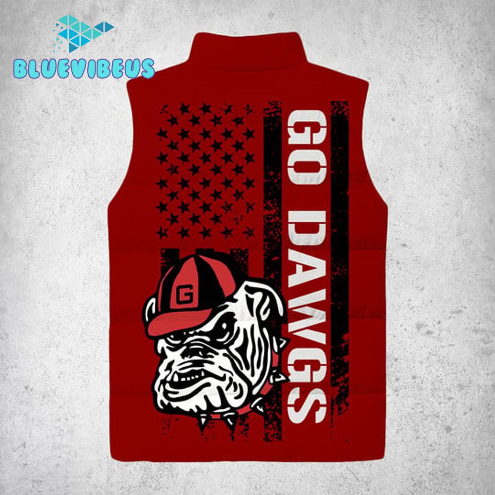 Georgia Bulldogs Football Sleeveless Puffer Down Red Vest