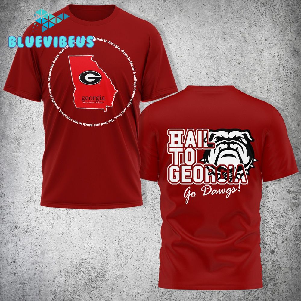 Hail To Georgia Bulldogs Football Red Shirt