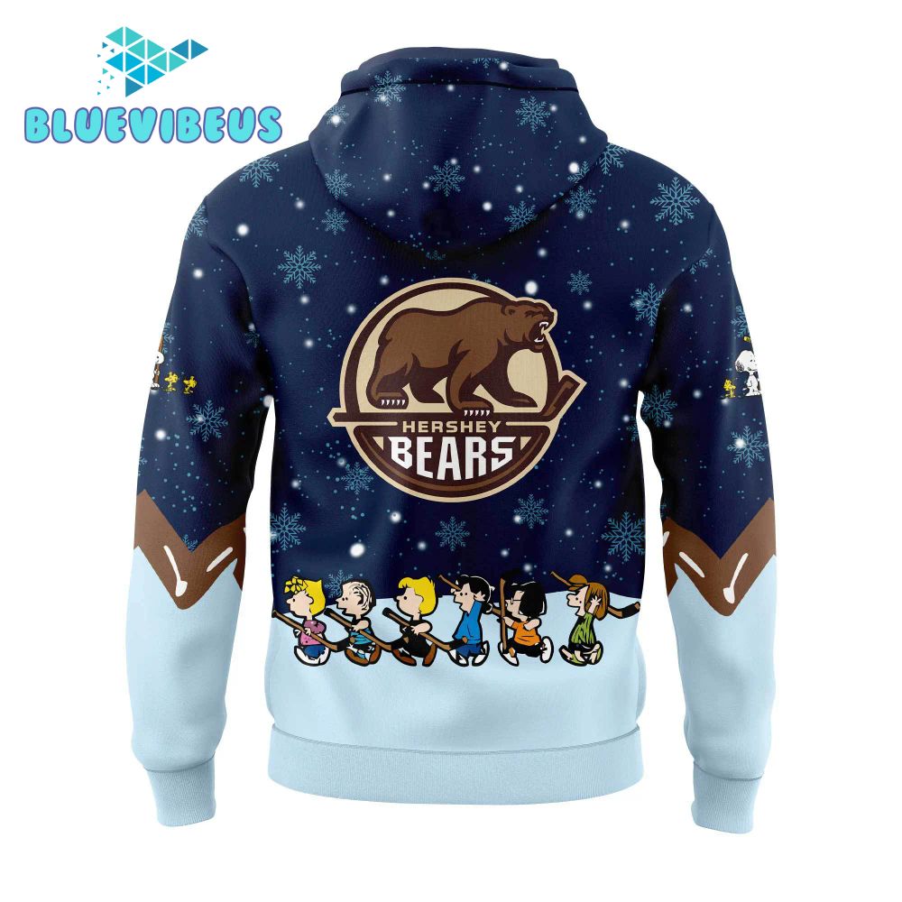 Hershey Bears Peanuts & Snoopy Night Dark Blue Hoodie, Pants, Cap