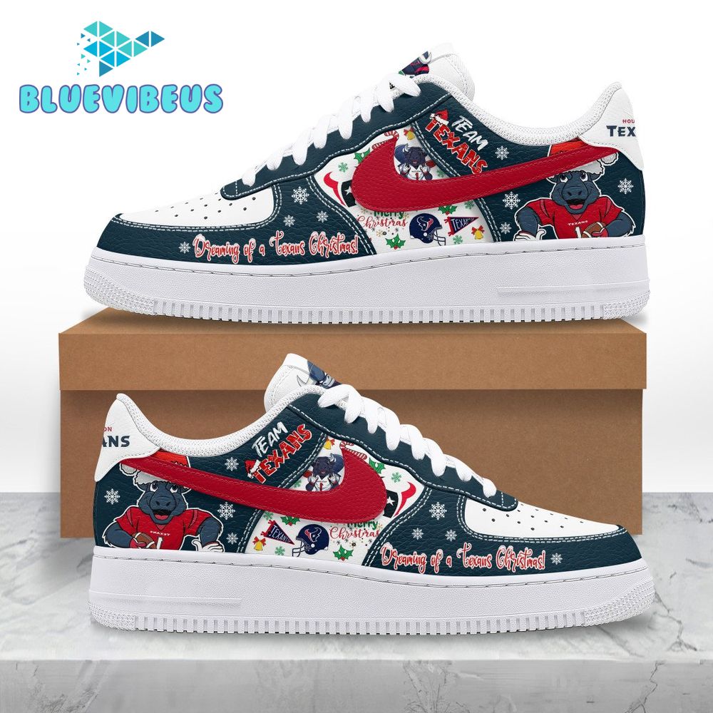 Houston Texans Merry Christmas Air Force 1 Sneakers