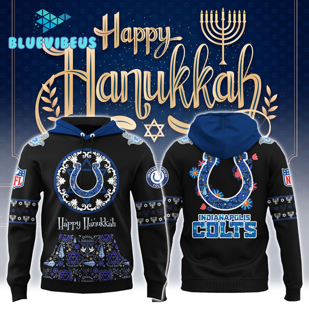 Indianapolis Colts NFL Happy Hanukkah Holiday New Hoodie