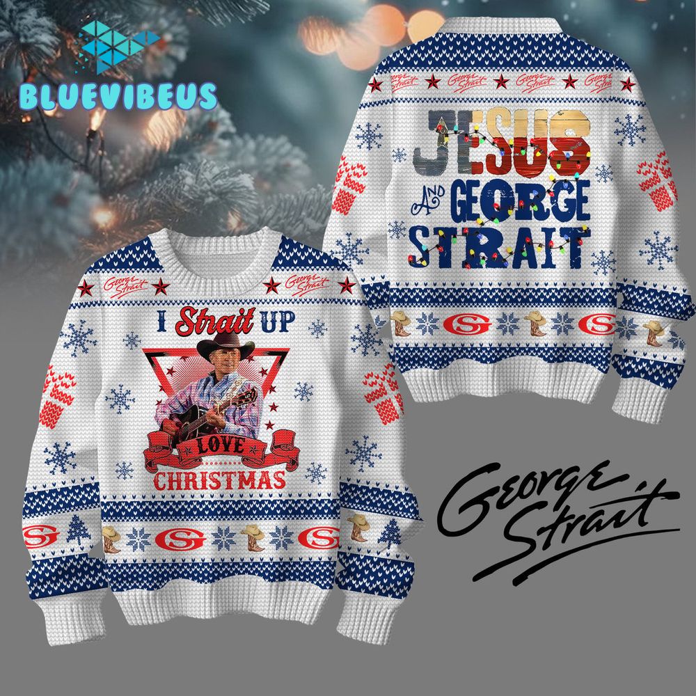 Jesus And George Strait Christmas Sweater