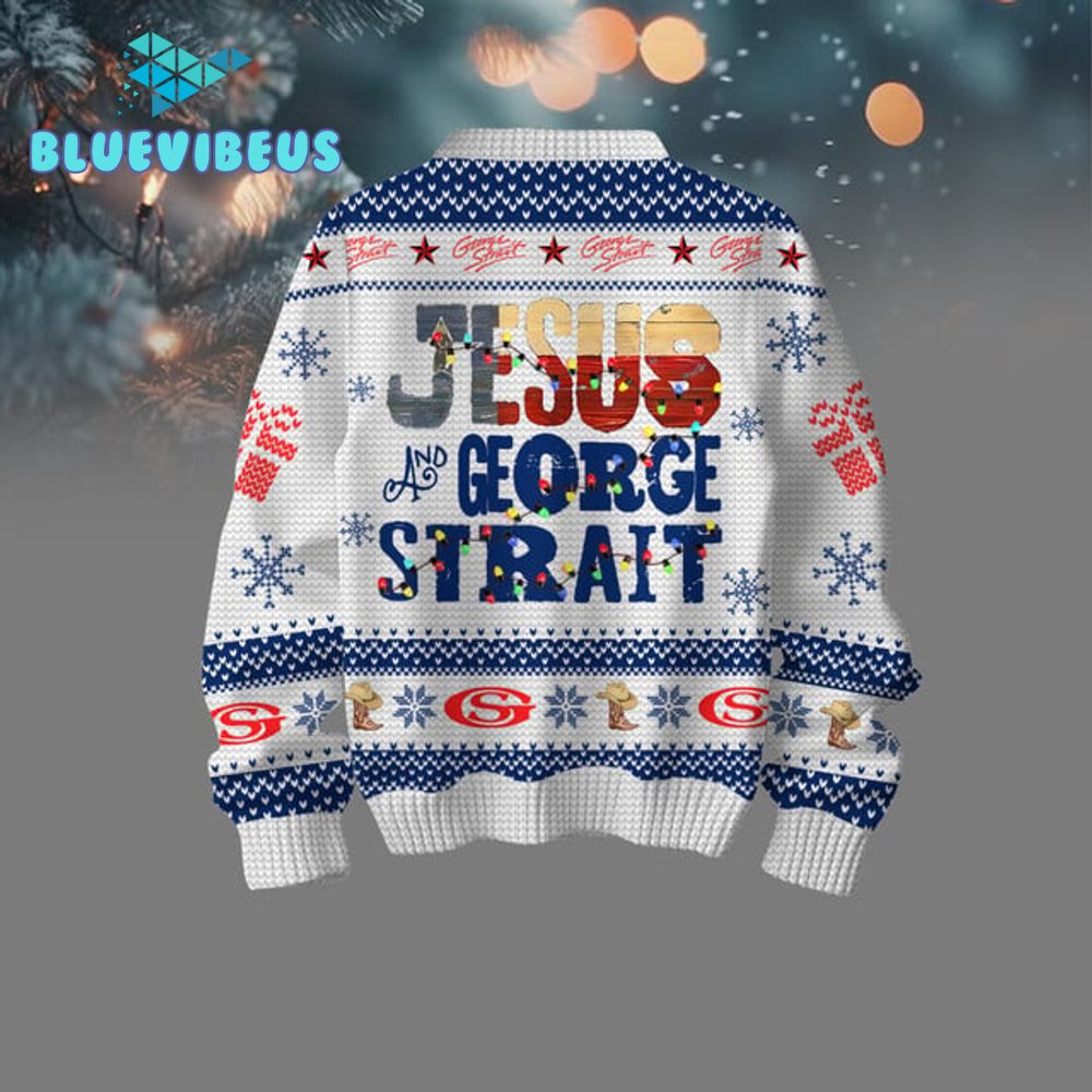 Jesus And George Strait Christmas Sweater