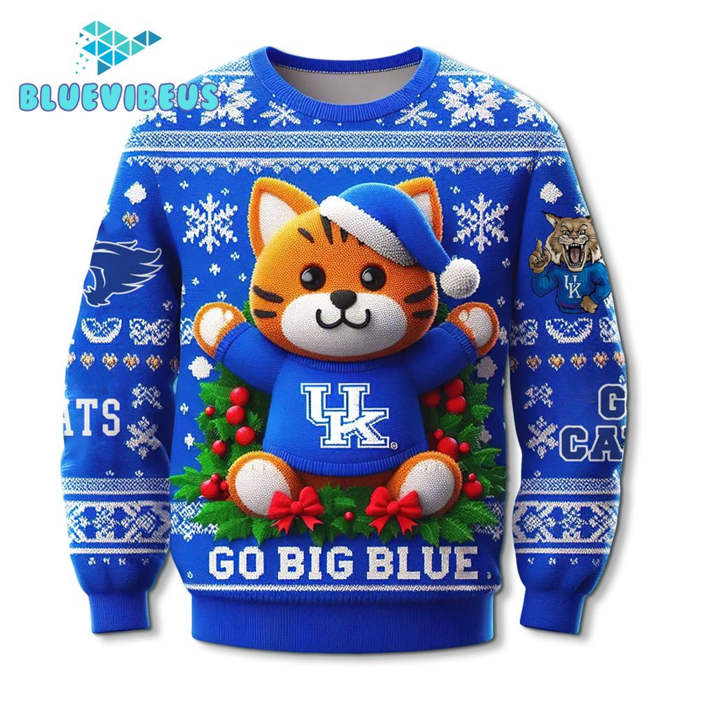 Kentucky Wildcats Go Big Blue Christmas Sweater