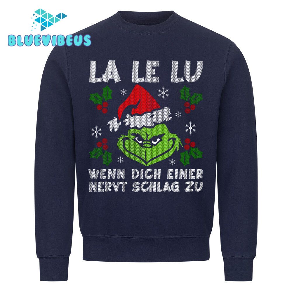 La Le Lu Grinch Merry Christmas Navy Blue Sweater