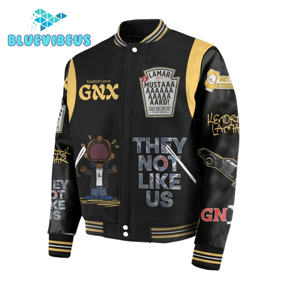 Lamar Mustard “They Not Like Us” Baseball Jacket