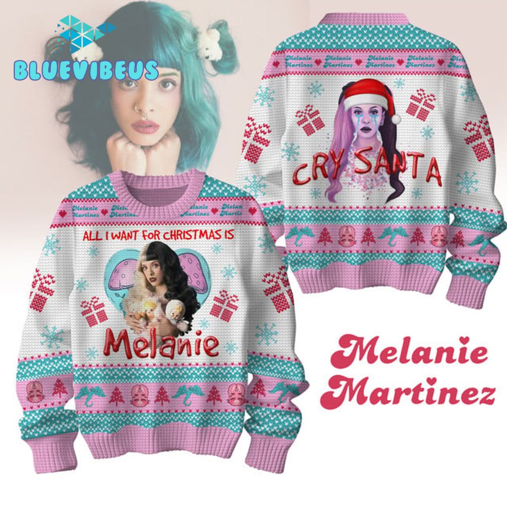 Melanie Martinez Cry Santa Pink Christmas Sweater