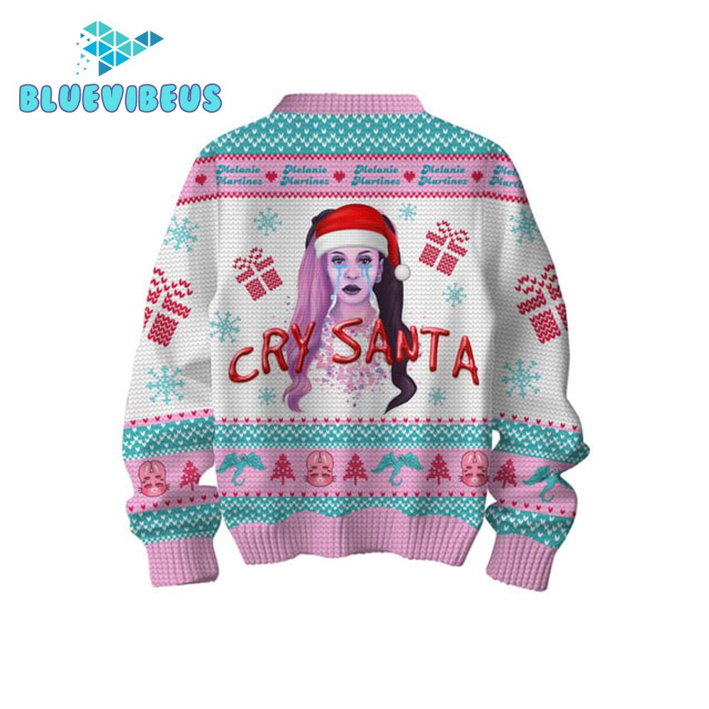 Melanie Martinez Cry Santa Pink Christmas Sweater