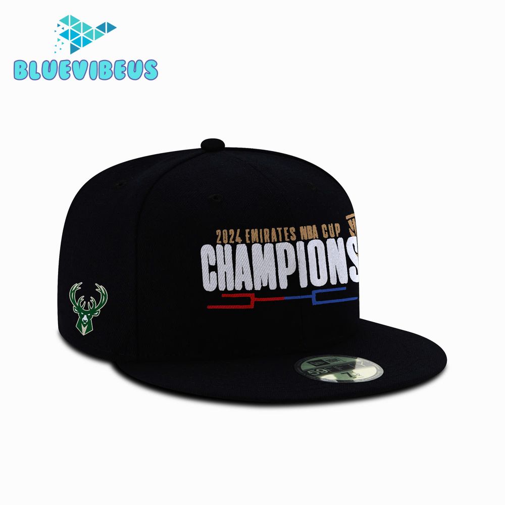 Milwaukee Bucks 2024 Emirates NBA Cup Champions Hoodie, Cap