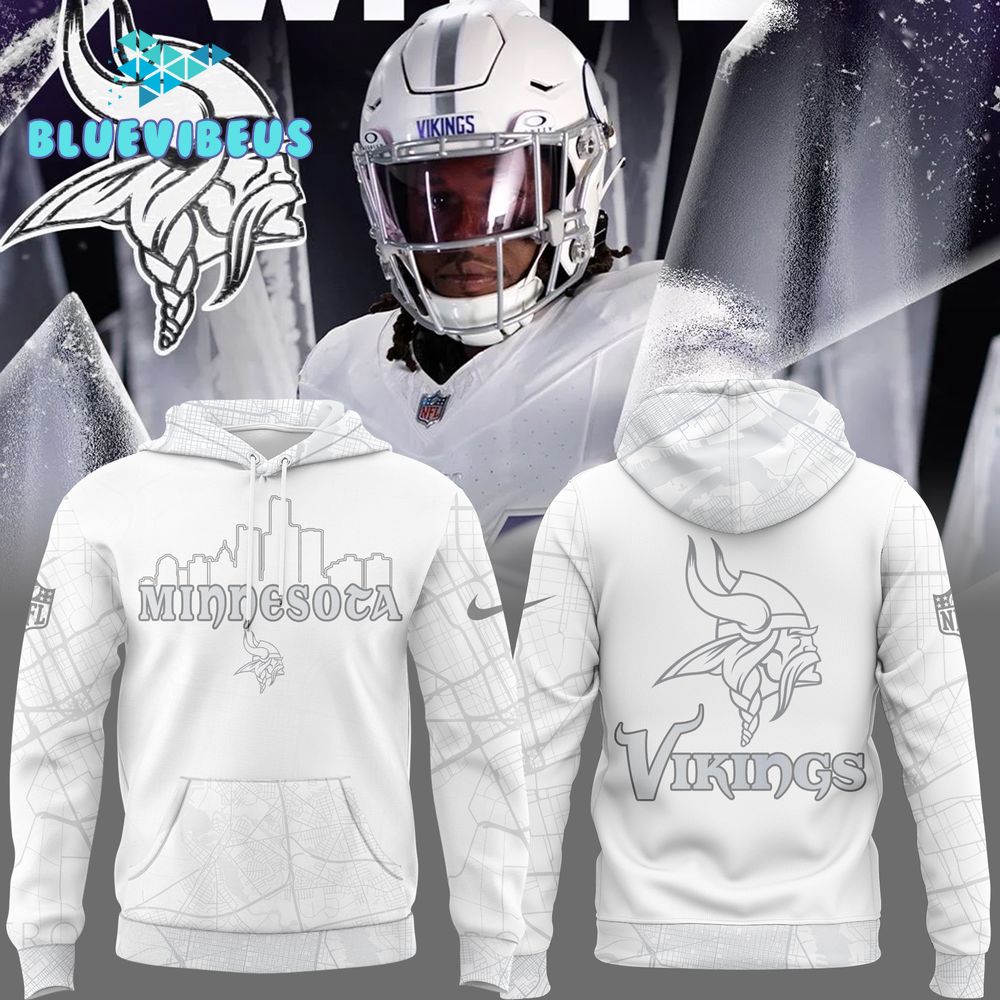 Minnesota Vikings Winter White Hoodie 2024