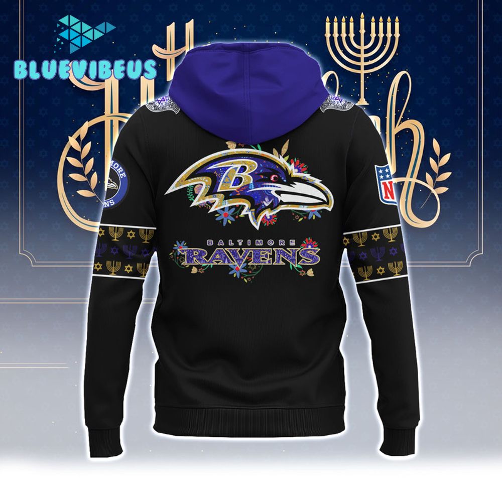 NFL Baltimore Ravens Happy Hanukkah Holiday Hoodie