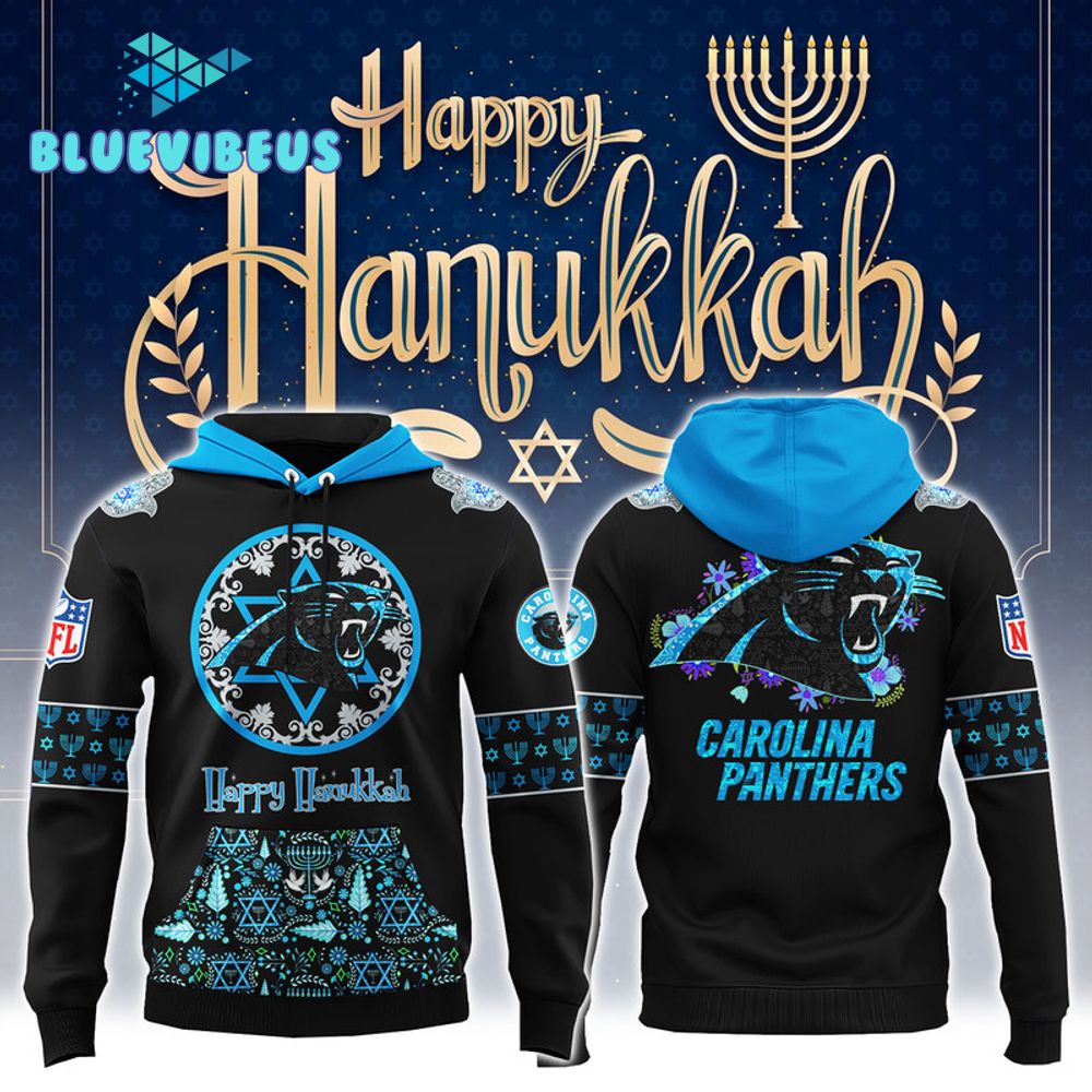 NFL Carolina Panthers Happy Hanukkah Holiday Hoodie