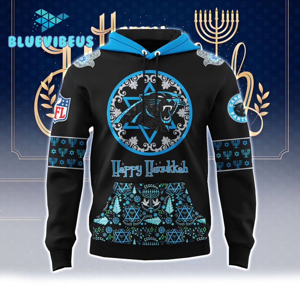 NFL Carolina Panthers Happy Hanukkah Holiday Hoodie