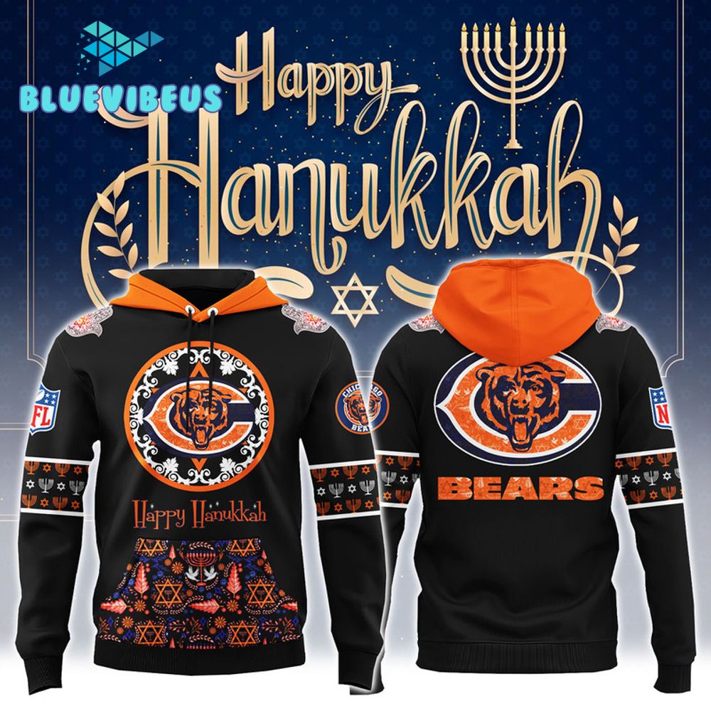 NFL Chicago Bears Happy Hanukkah Holiday Hoodie