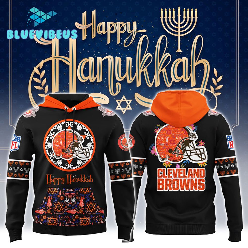 NFL Cleveland Browns Happy Hanukkah Holiday Hoodie