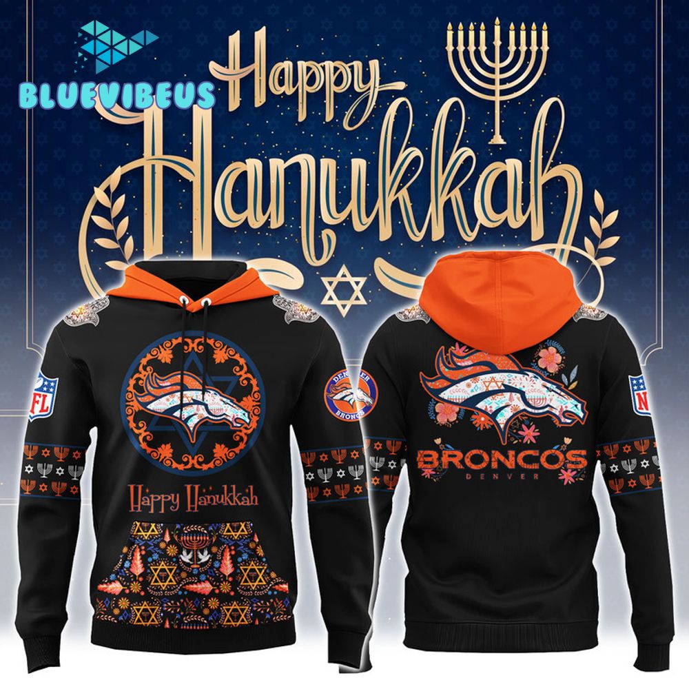 NFL Denver Broncos Happy Hanukkah Holiday Hoodie