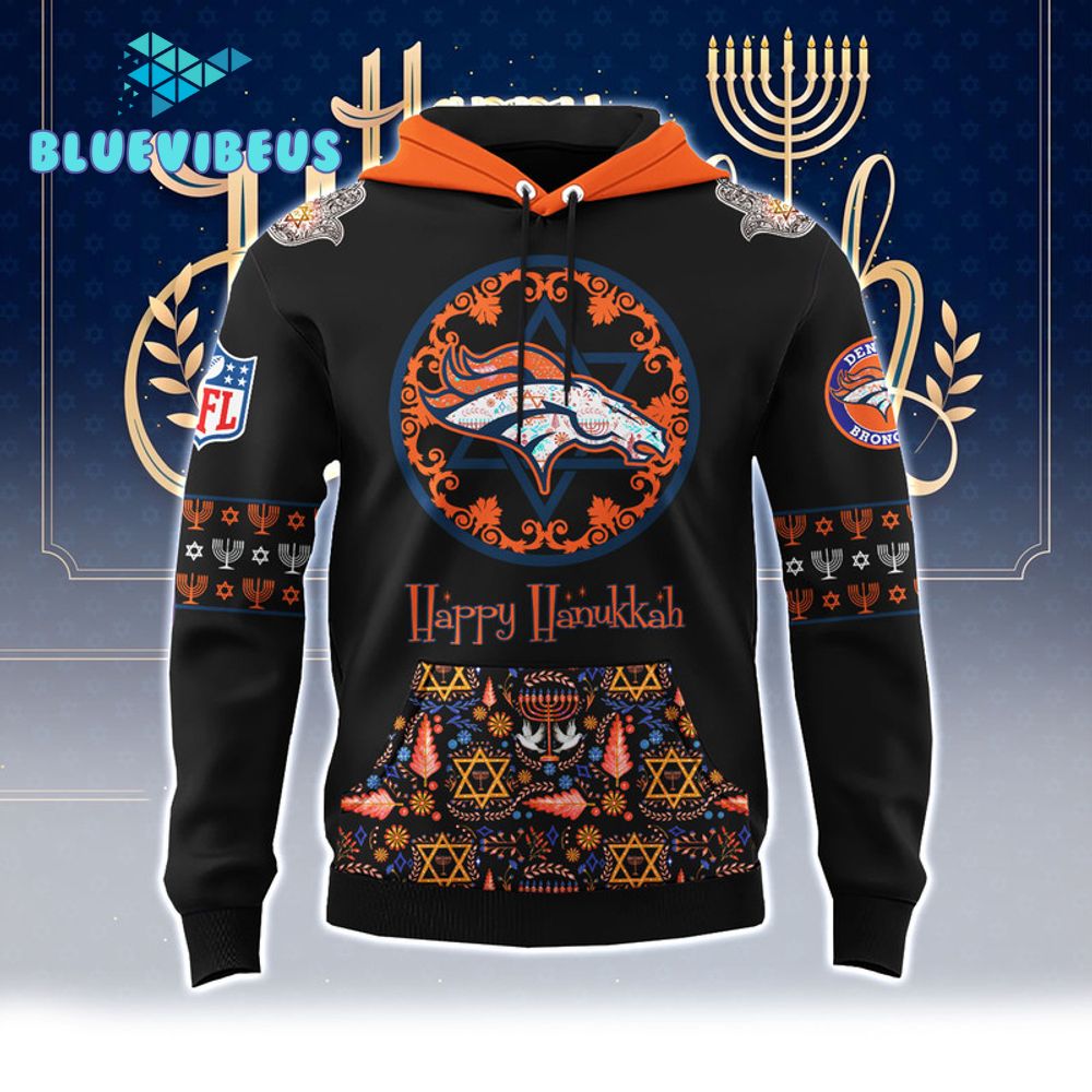 NFL Denver Broncos Happy Hanukkah Holiday Hoodie