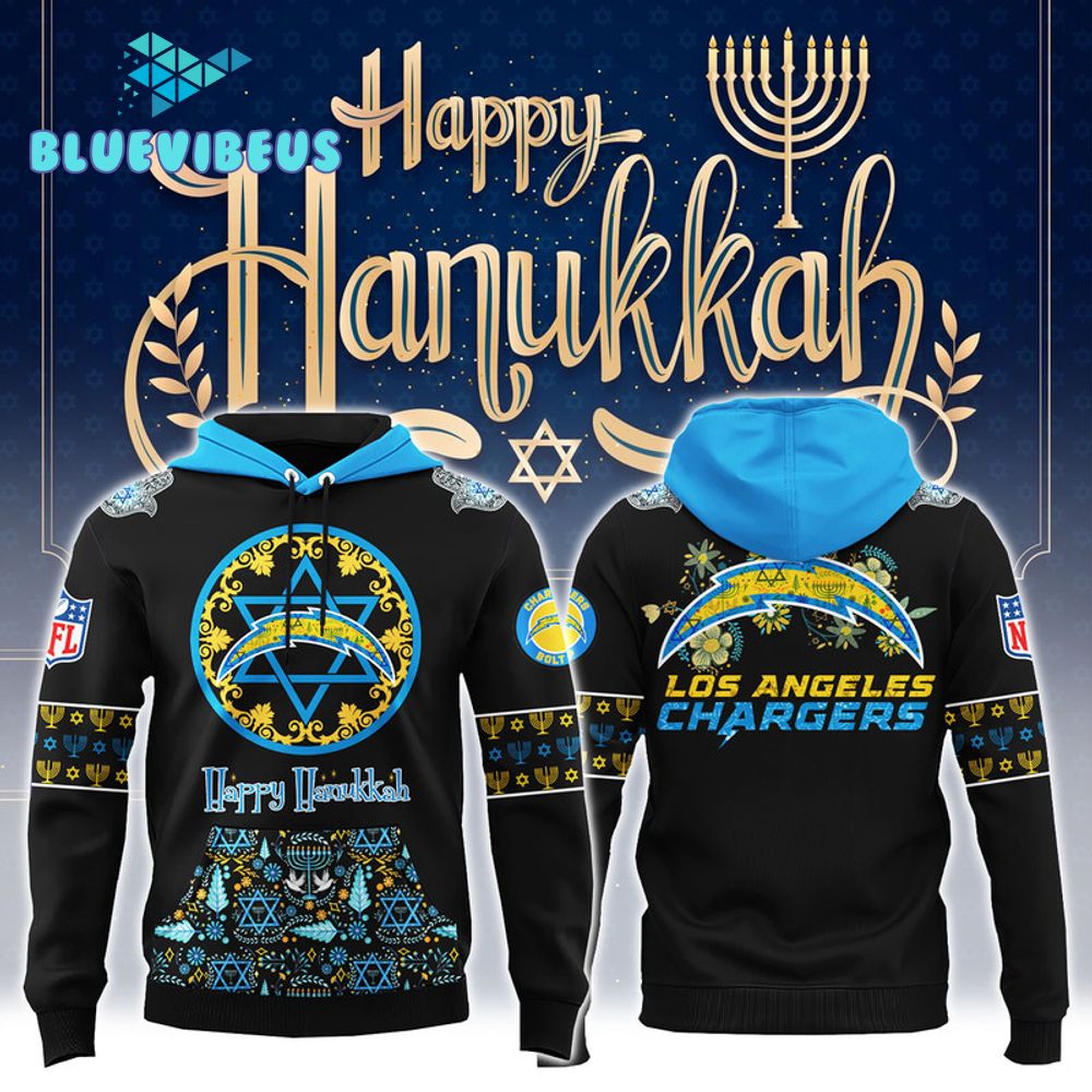 NFL Los Angeles Chargers Happy Hanukkah Holiday Hoodie