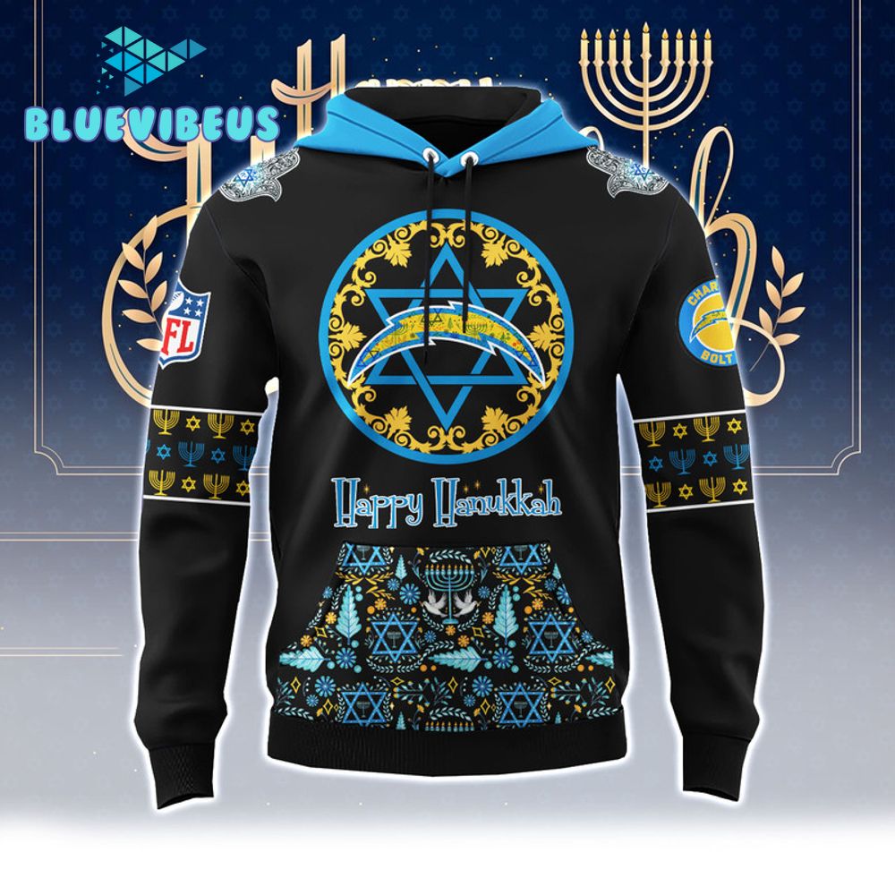 NFL Los Angeles Chargers Happy Hanukkah Holiday Hoodie