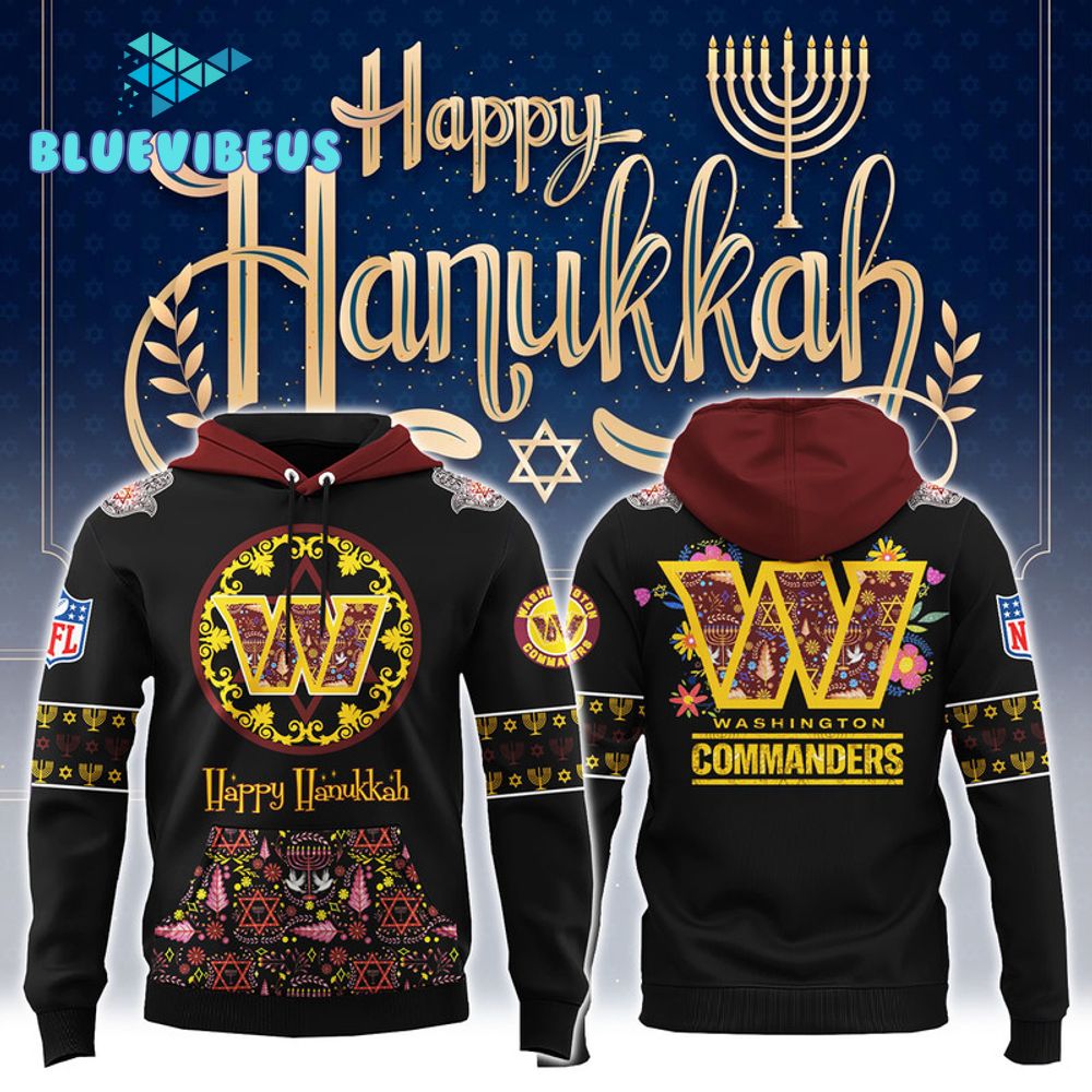 NFL Washington Commanders Happy Hanukkah Holiday Hoodie