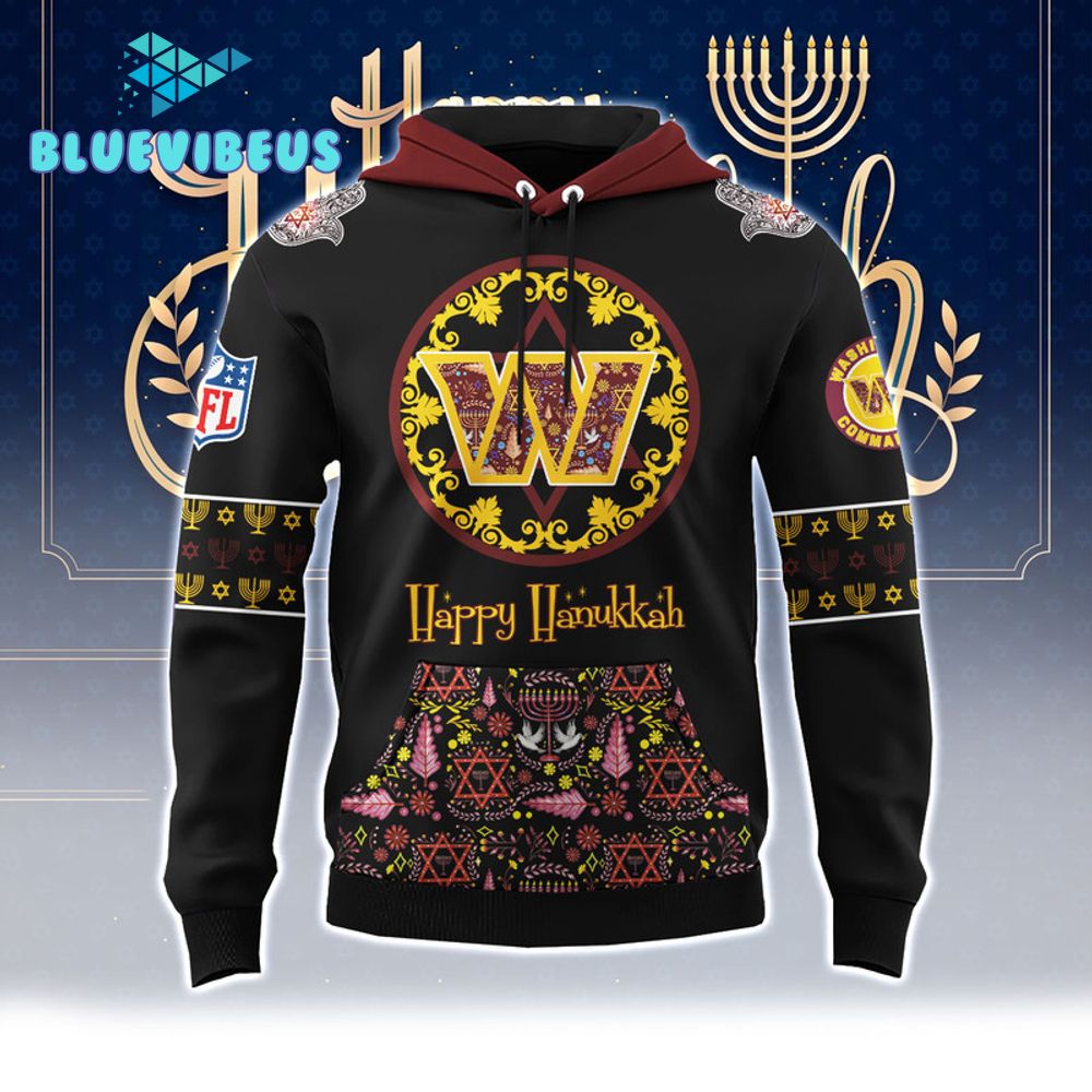 NFL Washington Commanders Happy Hanukkah Holiday Hoodie