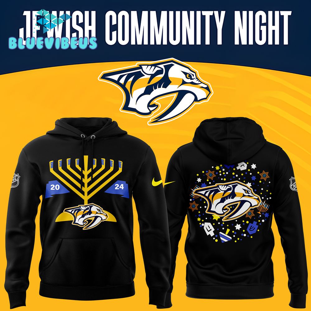 Nashville Predators x Jewish Community Night Limited Hoodie 2024