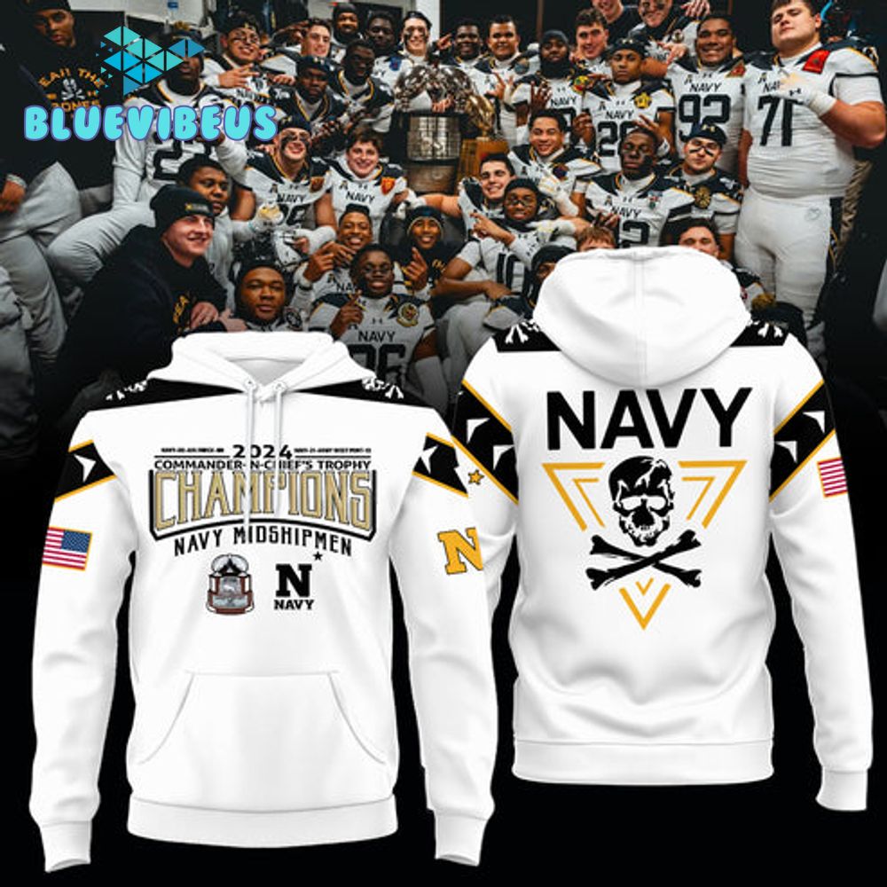 Navy Midshipmen 2024 Commander-In-Chief’s Trophy Champions White Hoodie