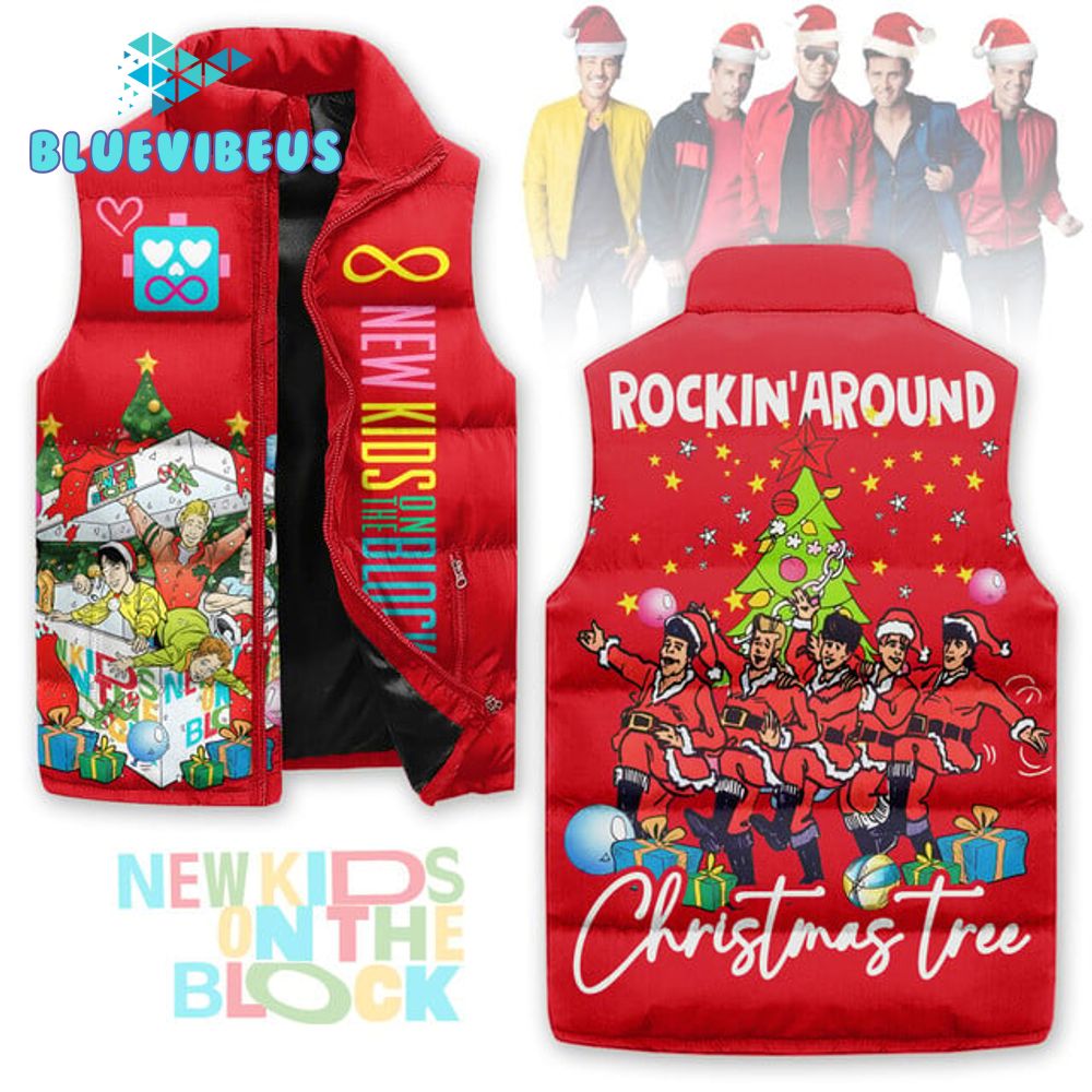 New Kids on the Block Christmas Sleeveless Puffer Down Vest