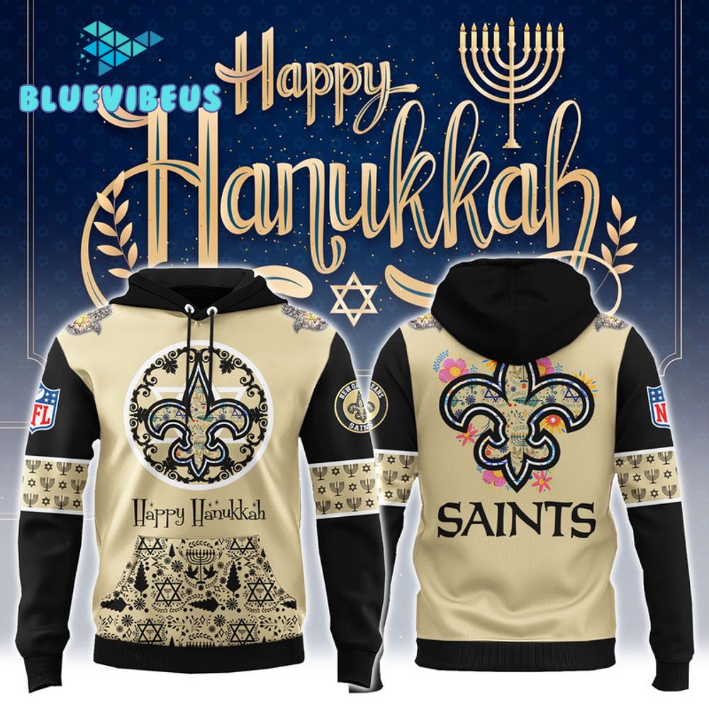 New Orleans Saints NFL Happy Hanukkah Holiday New Hoodie