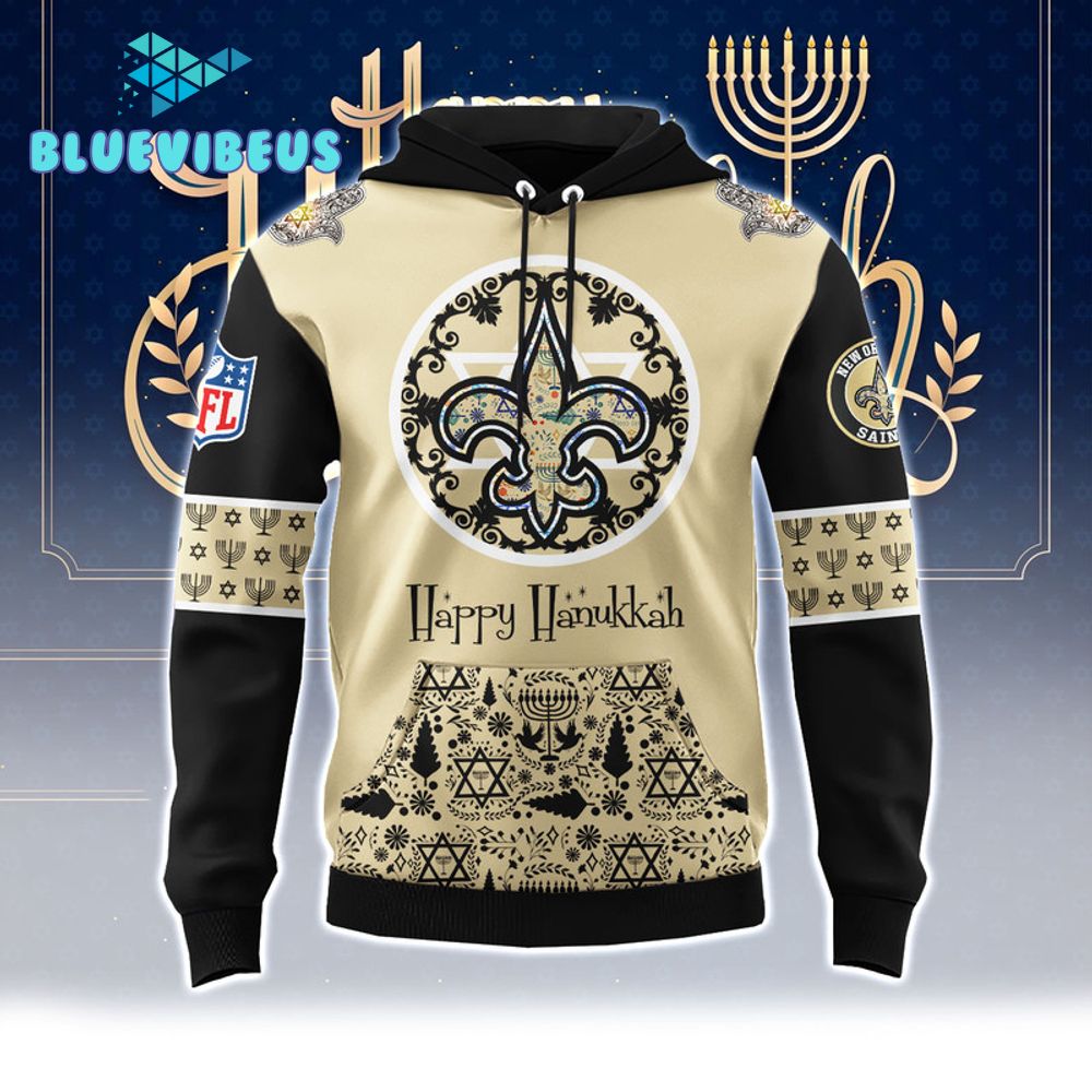 New Orleans Saints NFL Happy Hanukkah Holiday New Hoodie