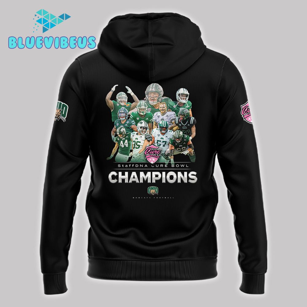 Ohio Bobcats 2024 Cure Bowl Champions Black Hoodie