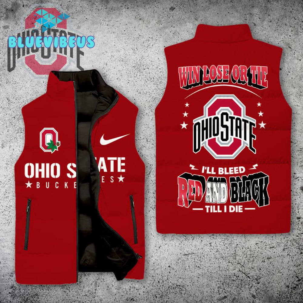 Ohio State Buckeyes Football Sleeveless Puffer Vest