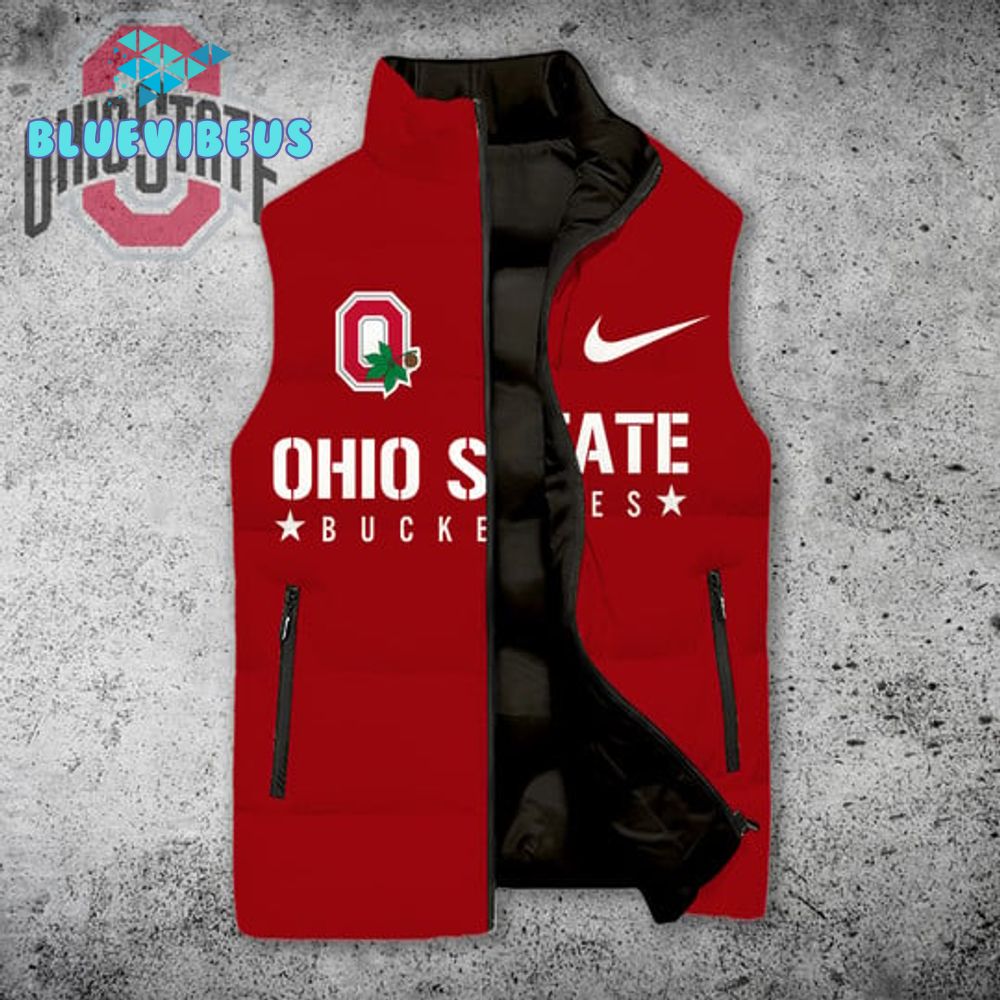 Ohio State Buckeyes Football Sleeveless Puffer Vest