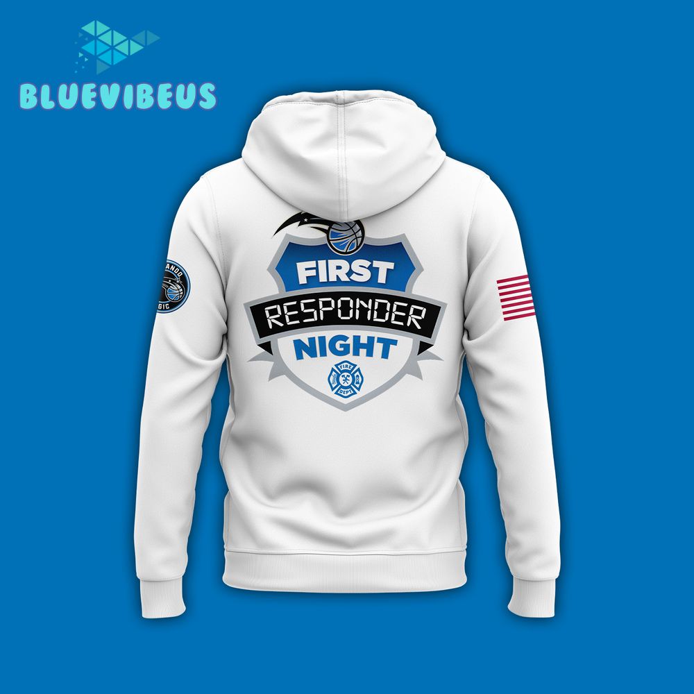 Orlando Magic 2024 First Responders Night White Hoodie