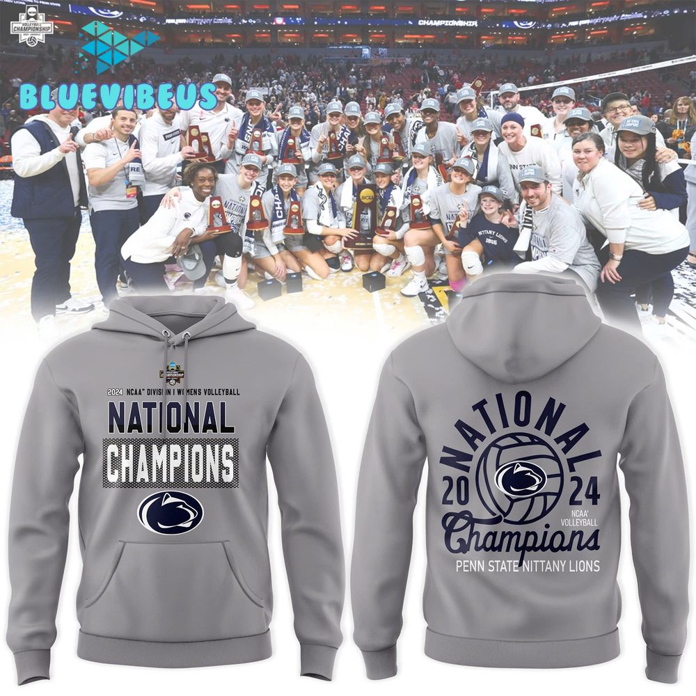 Penn State Nittany Lions 2024 NCAA Volleyball National Champions Gray Hoodie, Pants, Cap