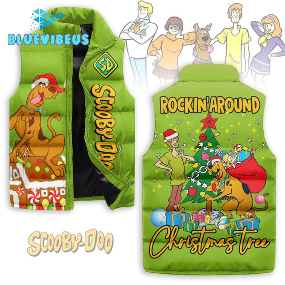 Scooby-Doo Rockin Around Chrismas Sleeveless Puffer Down Vest