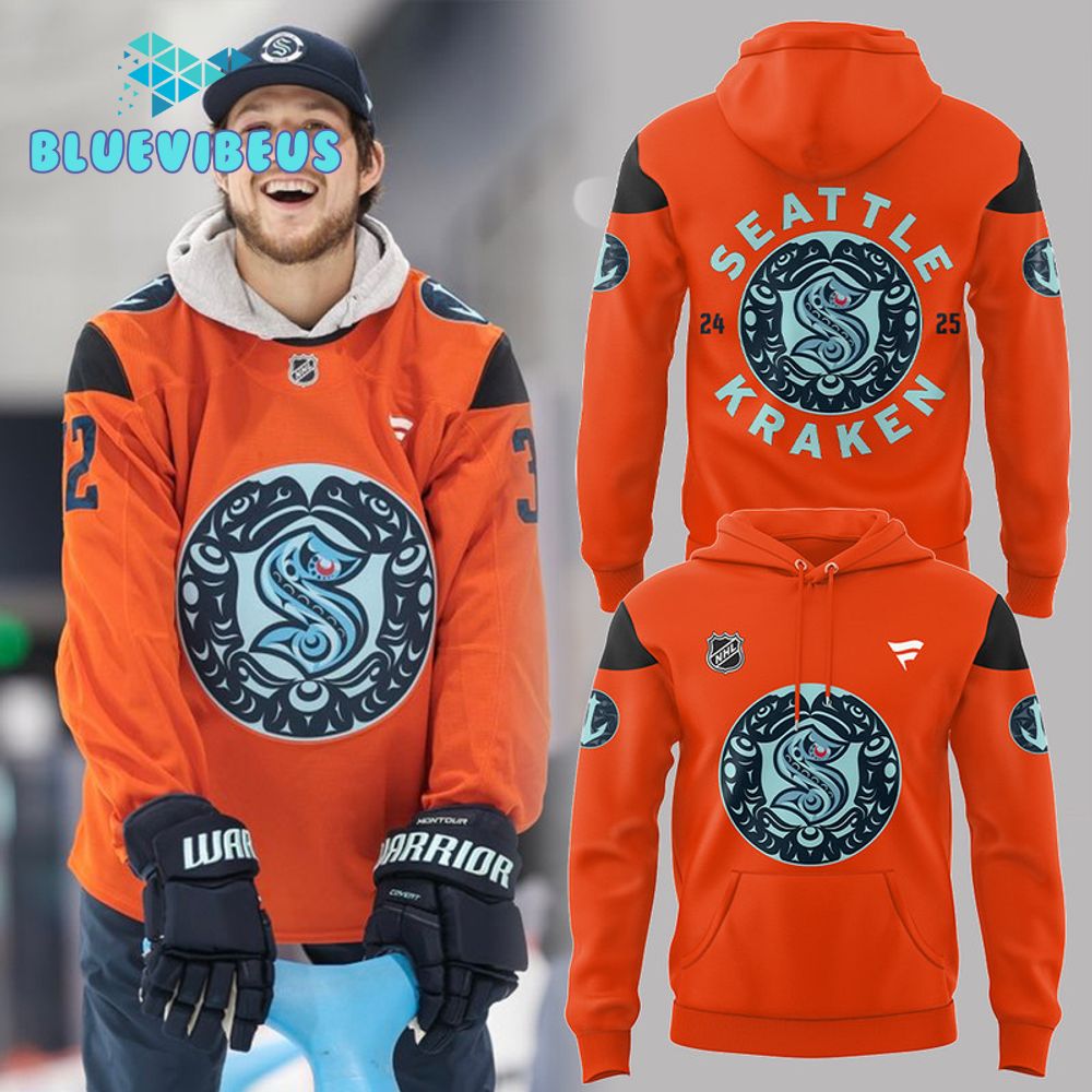 Seattle Kraken NHL Indigenous Peoples Orange Hoodie, Pants, Cap