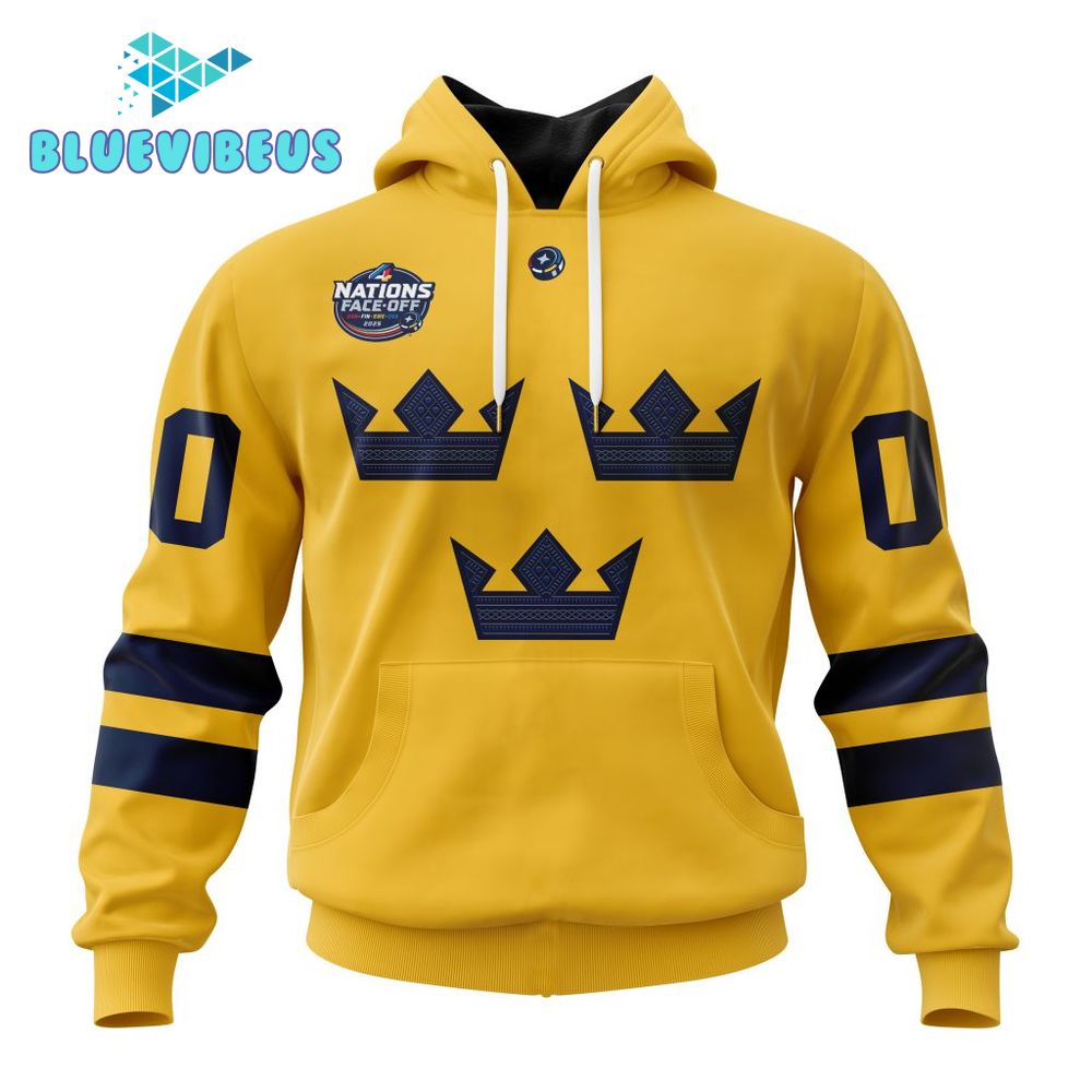 Sweden National Ice Hockey Team 4 Nations Face-Off 2025 Hoodie