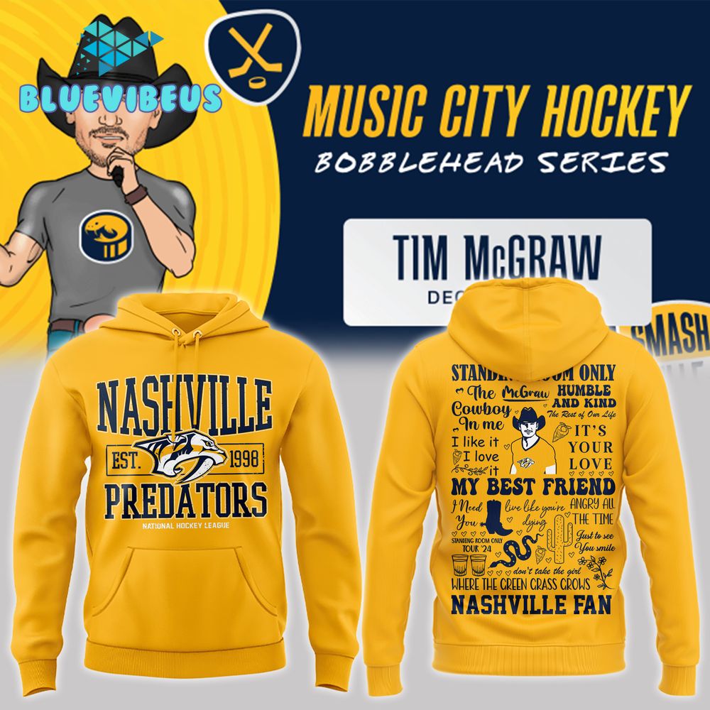 Tim McGraw Nashville Predators Yellow Hoodie