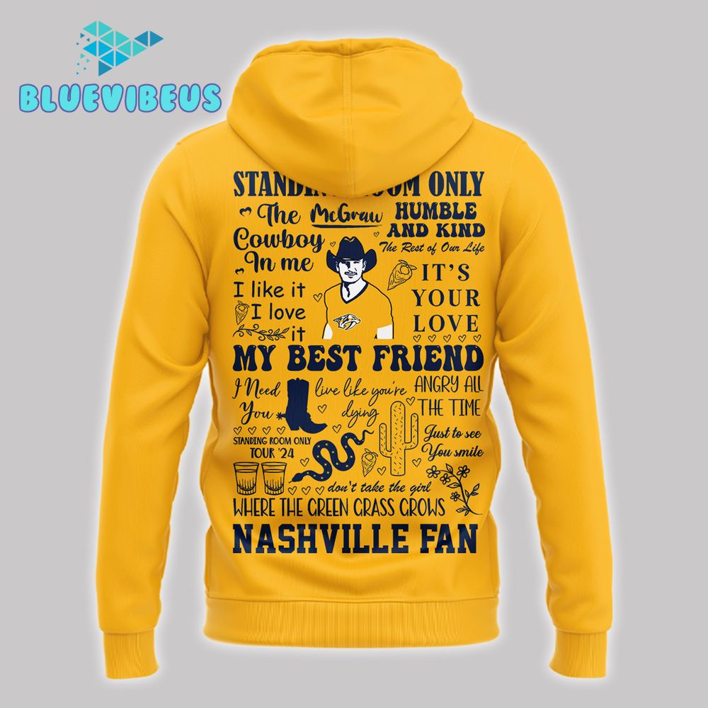 Tim McGraw Nashville Predators Yellow Hoodie