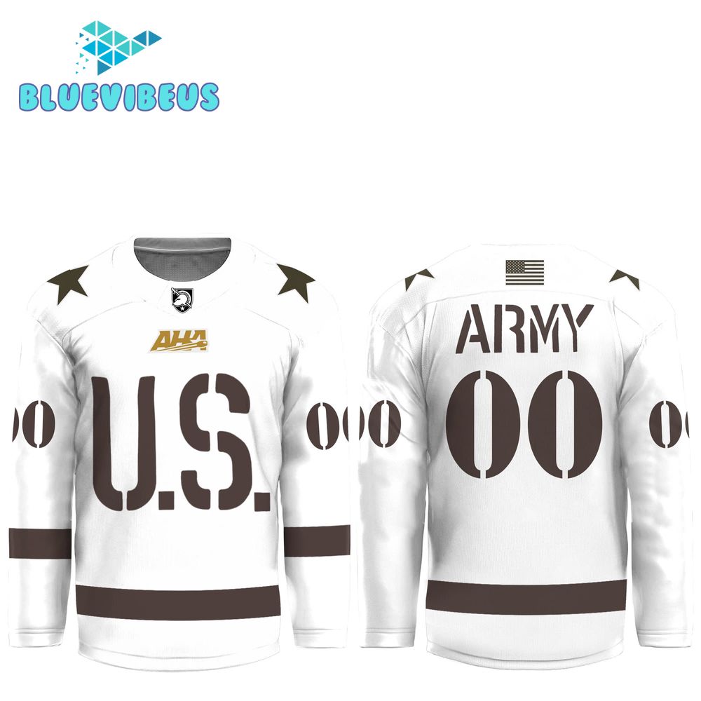 U.S Army Black Knights Replica White Hockey Jersey