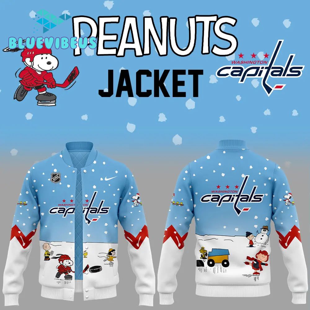 Washington Capitals Peanuts & Snoopy Nike Blue Baseball Jacket