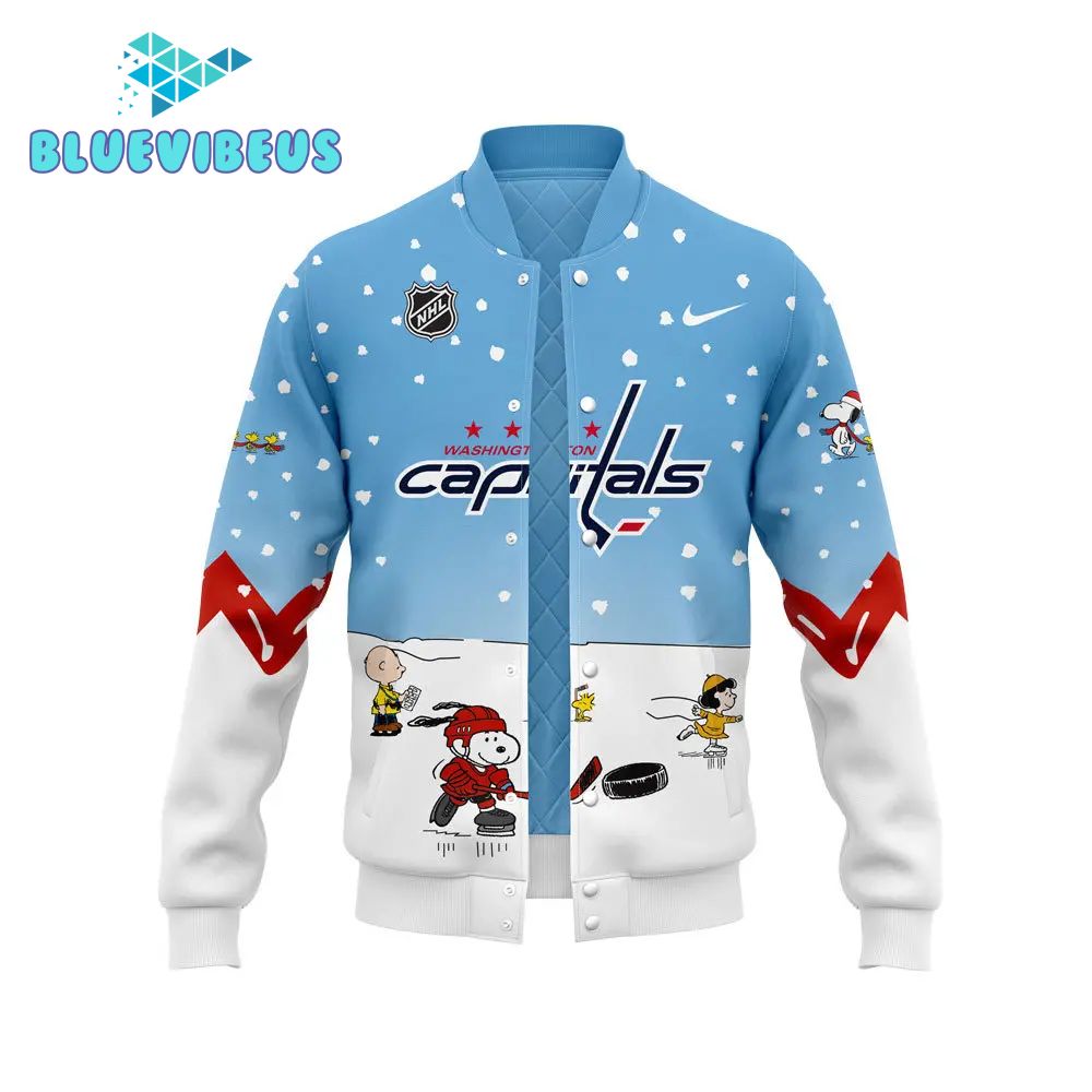 Washington Capitals Peanuts & Snoopy Nike Blue Baseball Jacket