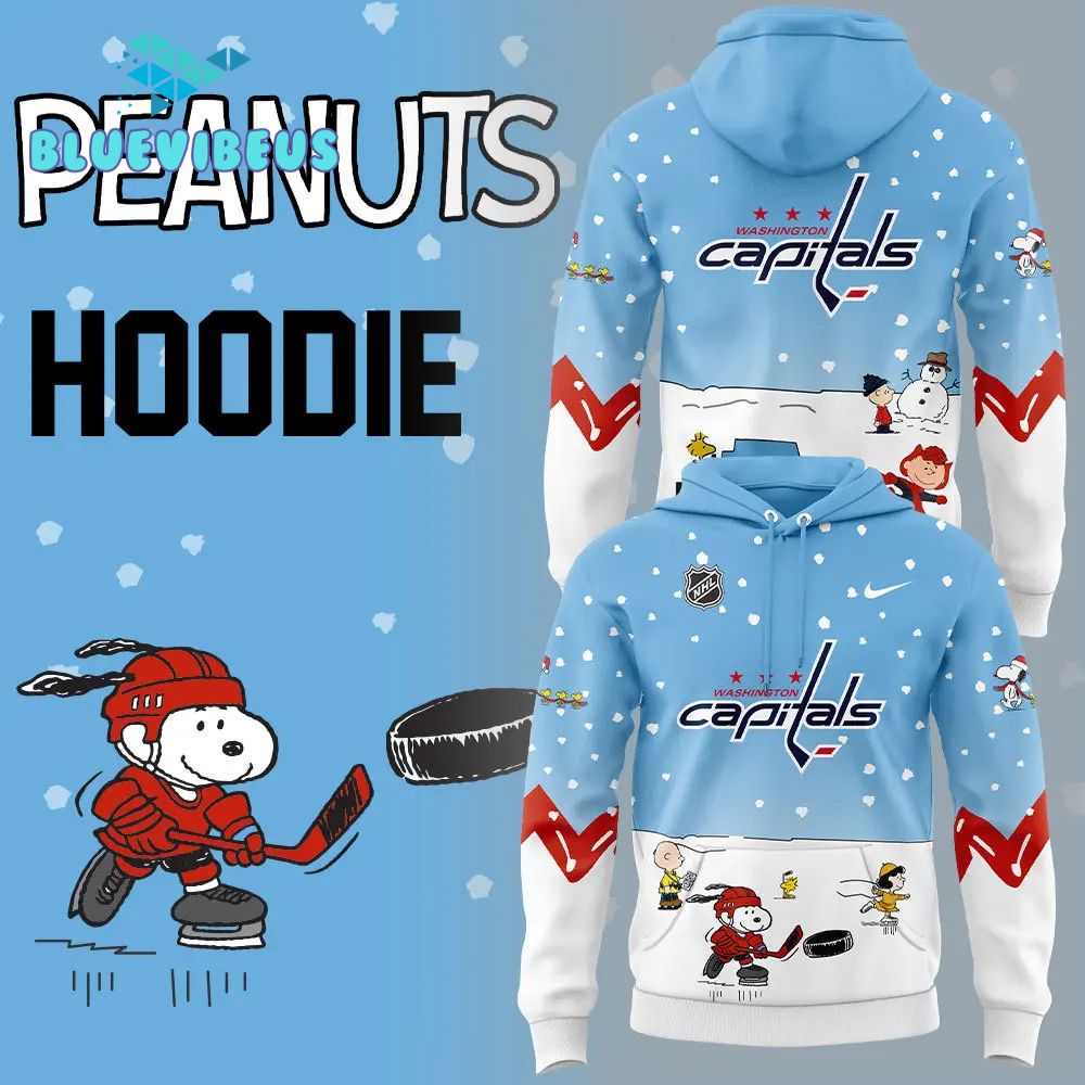 Washington Capitals Peanuts & Snoopy Nike Blue Hoodie, Pants, Cap