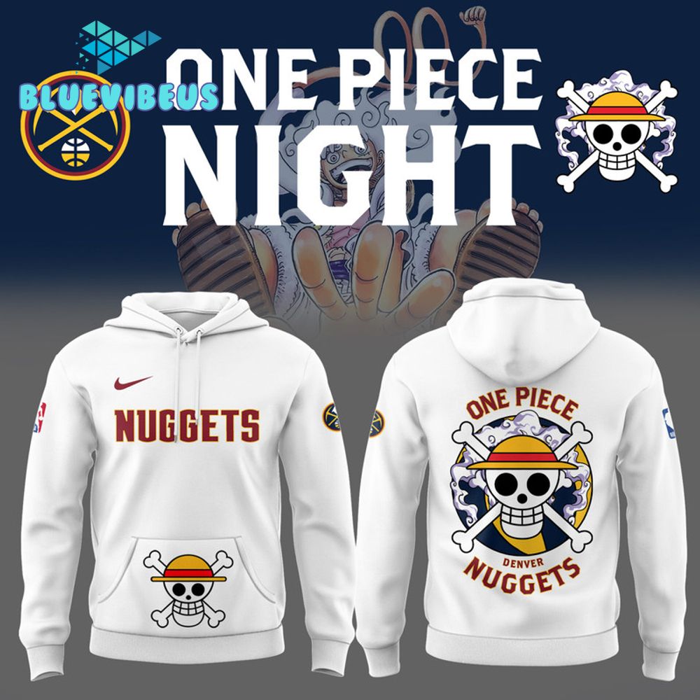 Denver Nuggets NBA One Piece Luffy Blue Hoodie, Pants, Cap