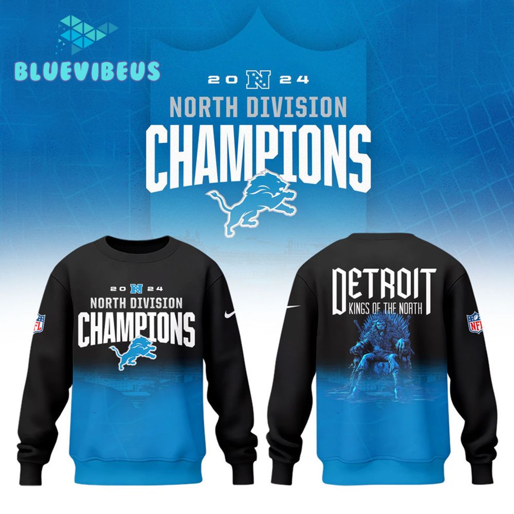 Detroit Lions NFC North Division Champions 2025 Black Sweatshirt