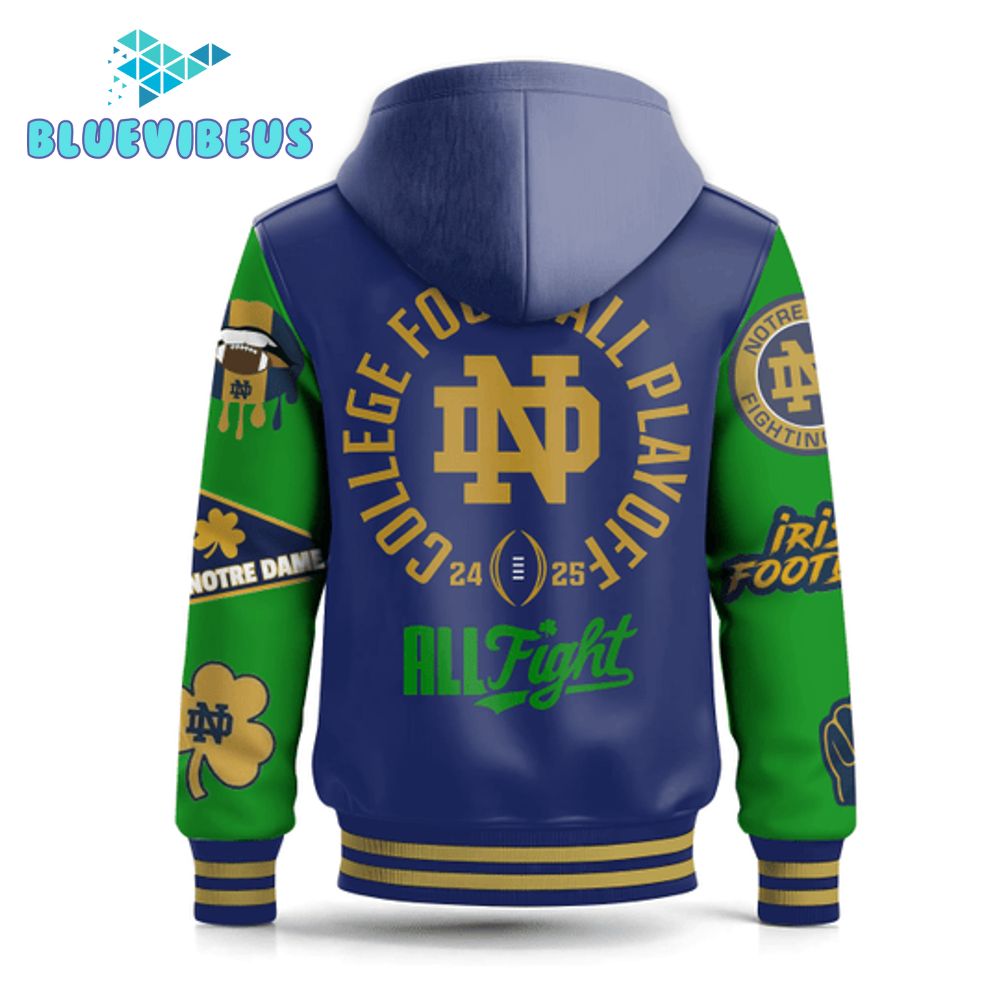 Notre Dame Football Sugar Bowl CFP 2025 Hooded Baseball Jacket